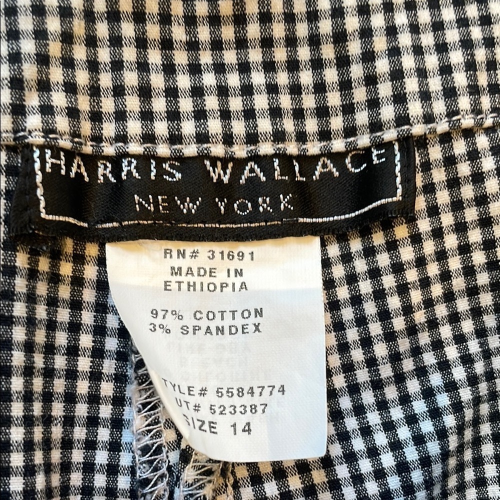 Harris Wallace Gingham Capri Pants, Black/White. Lightweight breathable Size 14 - Picture 7 of 10
